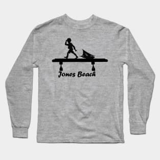 Jones Beach Art Deco Sign - Kid with a Sailboat Long Sleeve T-Shirt